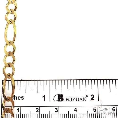 10k Yellow Gold Solid Figaro Link Bracelet 6.5mm 8 Inches 69974 - Image 4