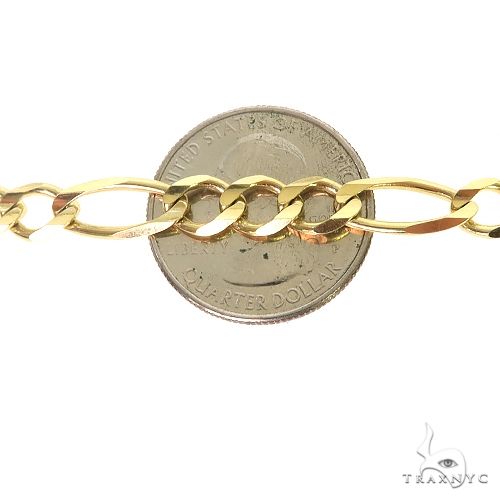 10k Yellow Gold Solid Figaro Link Bracelet 6.5mm 8 Inches 69974 - Image 5