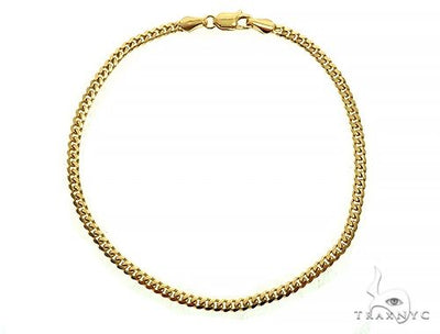 14K Yellow Gold Solid Thin Miami Cuban Link Bracelet 8 Inches 2.6mm 69987 - Image 1