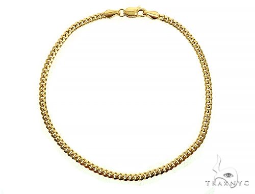 14K Yellow Gold Solid Thin Miami Cuban Link Bracelet 8 Inches 2.6mm 69987 - Image 1