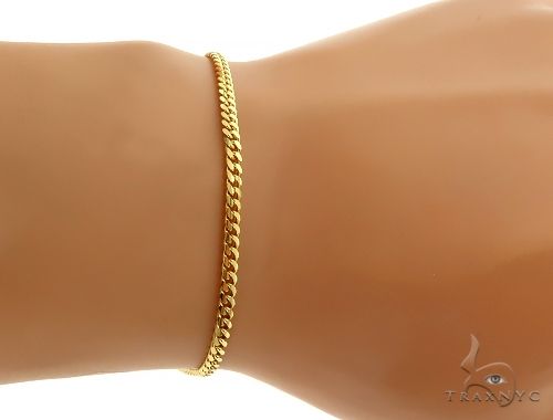 14K Yellow Gold Solid Thin Miami Cuban Link Bracelet 8 Inches 2.6mm 69987 - Image 4