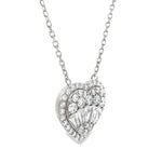 18K Gold Heart Baguette Diamond Necklace 67914 - Image 5