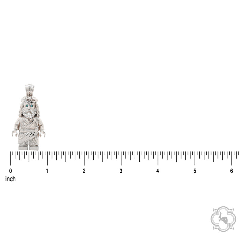 TraxNYC Block Jesus Pendant .925 Silver 70914