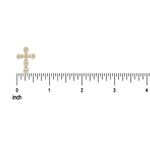 Yellow gold baguette and round diamond cross pendant with intricate gemstone detailing.