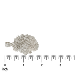 Intricately detailed silver lion head pendant with flowing mane, elegant and masculine design.