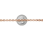 14K rose gold solid round box link chain necklace, 23 inches, 4.5mm thickness.