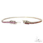 5 Pointer Rainbow Sapphire Tennis Bracelet 68572 - Image 2
