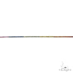 5 Pointer Rainbow Sapphire Tennis Bracelet 68572 - Image 7