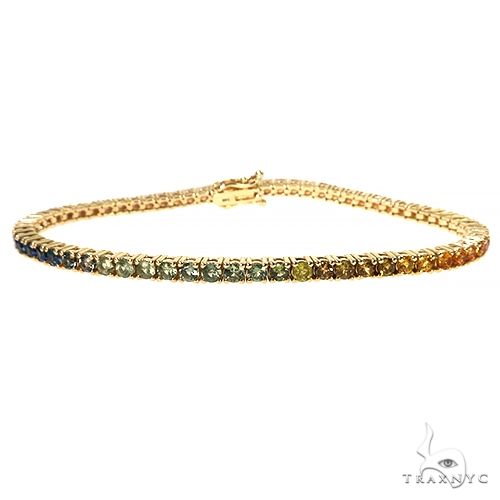 7 Pointer Rainbow Sapphire Tennis Bracelet 68573 - Image 1
