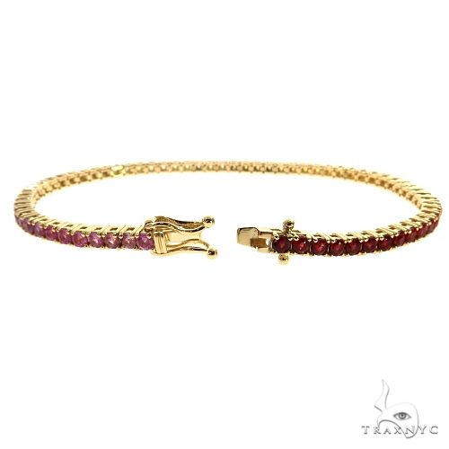 7 Pointer Rainbow Sapphire Tennis Bracelet 68573 - Image 2