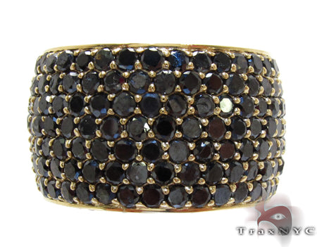 14K Gold 7 Row Fully Black Diamond Ring, photo 3 of 10