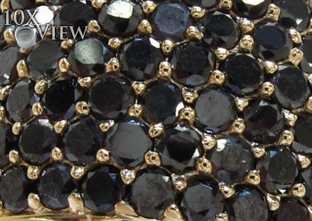 14K Gold 7 Row Fully Black Diamond Ring, photo 4 of 10