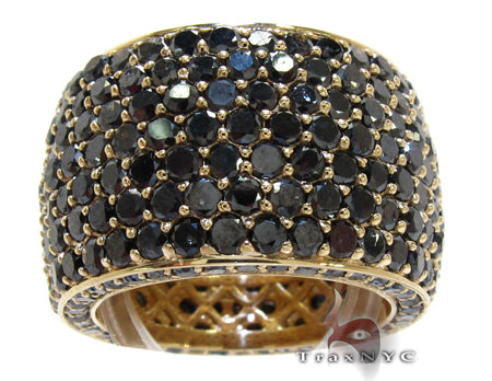 14K Gold 7 Row Fully Black Diamond Ring, photo 5 of 10