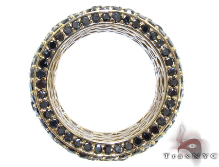 14K Gold 7 Row Fully Black Diamond Ring, photo 7 of 10