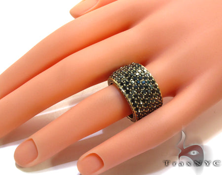 14K Gold 7 Row Fully Black Diamond Ring, photo 8 of 10