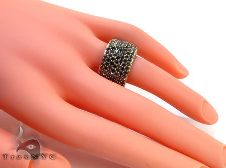 14K Gold 7 Row Fully Black Diamond Ring, photo 9 of 10