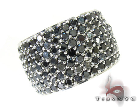 14K Gold 7 Row Fully Black Diamond Ring, photo 4 of 7