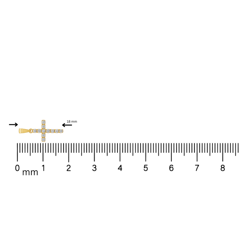 14K Gold Mini Diamond Cross 65967