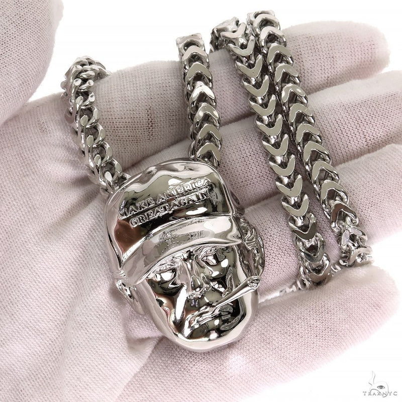 Mini Donald Trump Pendant with Franco Chain Set .925 Silver, photo 8 of 8