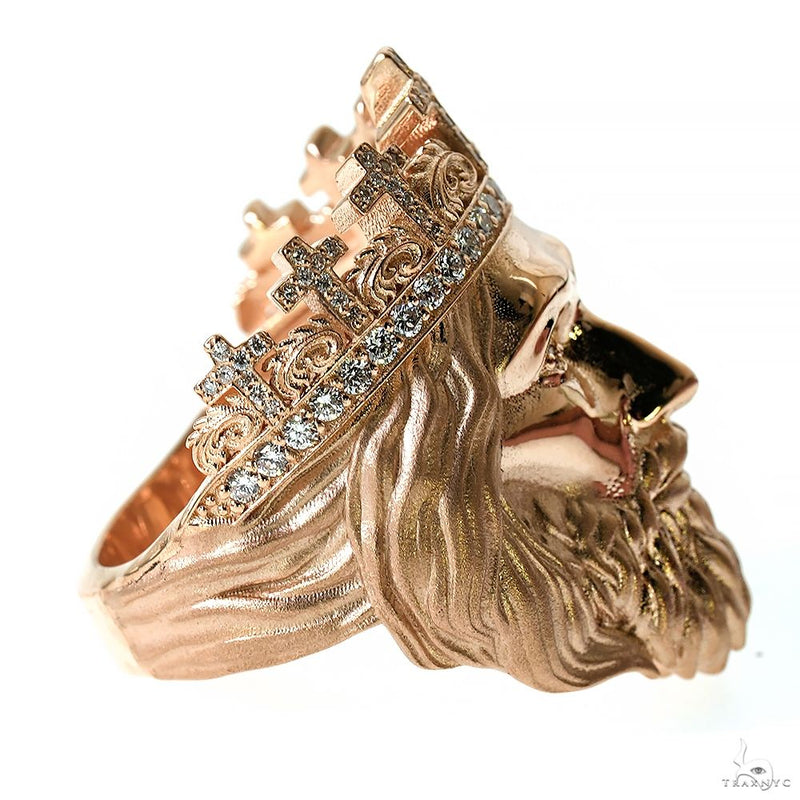 TraxNYC 14k Gold Jesus Head Ring, photo 4 of 6