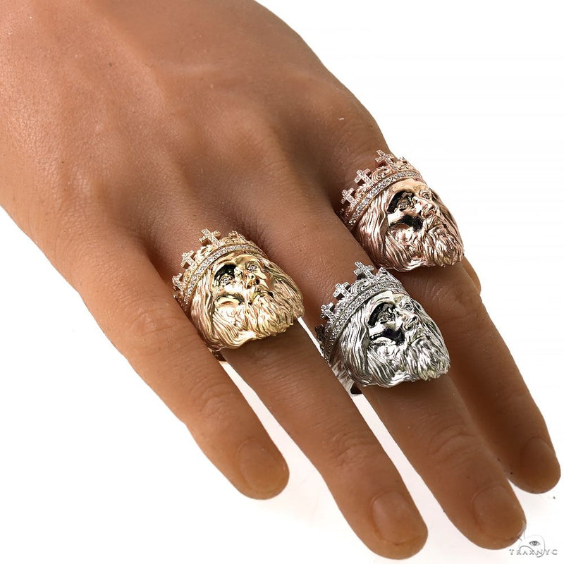 TraxNYC 14k Gold Jesus Head Ring 70037 - Image 6