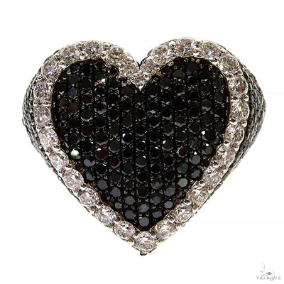 Black Diamond Heart Shape Ring 70039 - Image 1