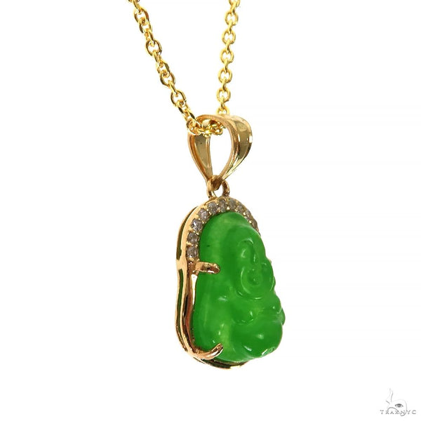 Jade Stone Buddha Pendant Necklace Set | TraxNYC