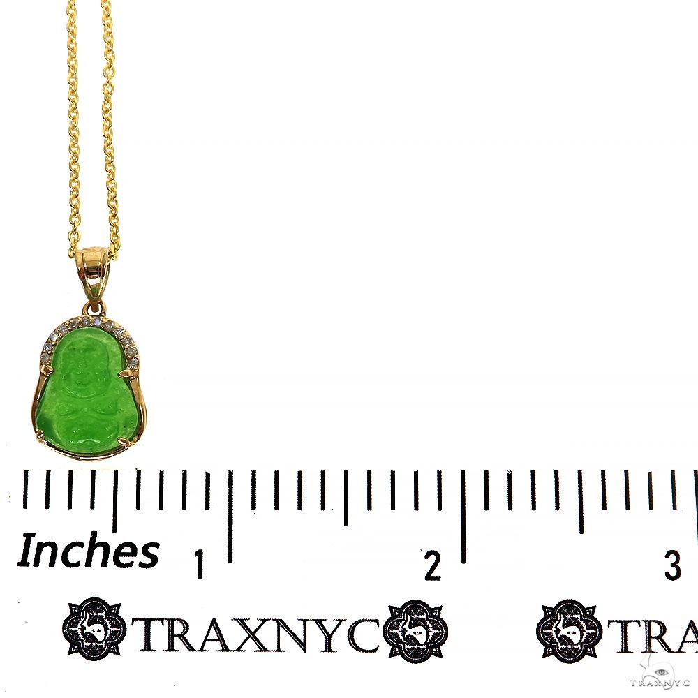 14K Gold Jade Stone Buddha Pendant Necklace Set | TraxNYC