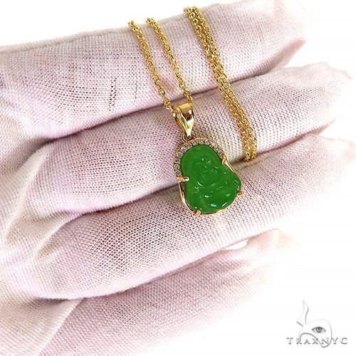 Jade Stone Buddha Pendant Necklace 70055 - Image 6