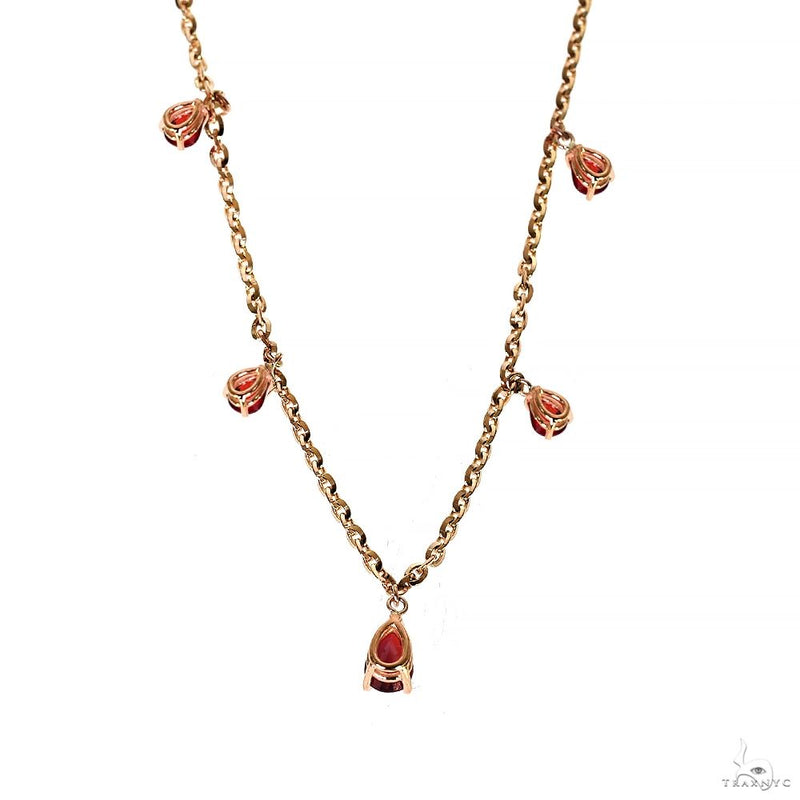 Pear Shape Red Sapphire Necklace 70063 - Image 3