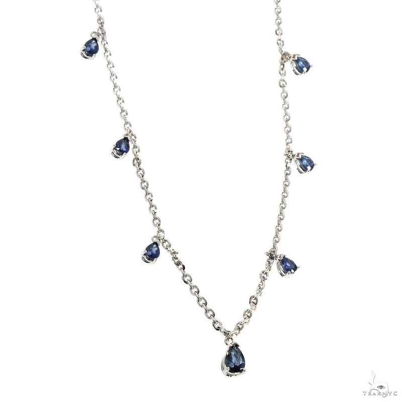 Pear Shape Blue Sapphire Necklace 70085 - Image 2
