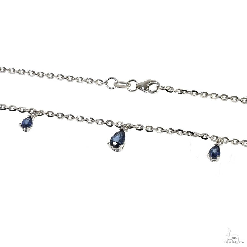 Pear Shape Blue Sapphire Necklace 70085 - Image 3