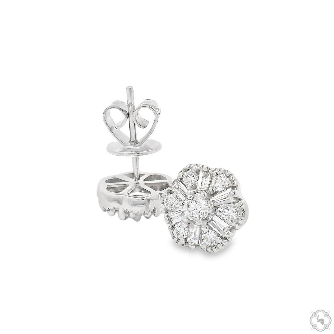 Sparkling Flora Studs Diamond Earrings 70093 | TraxNYC