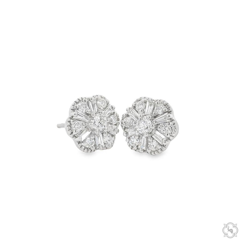 18K Gold Sparkling Flora Studs Diamond Earrings, photo 6 of 7