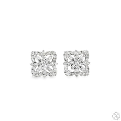18K Gold Luminous Blossom Studs Diamond Earrings