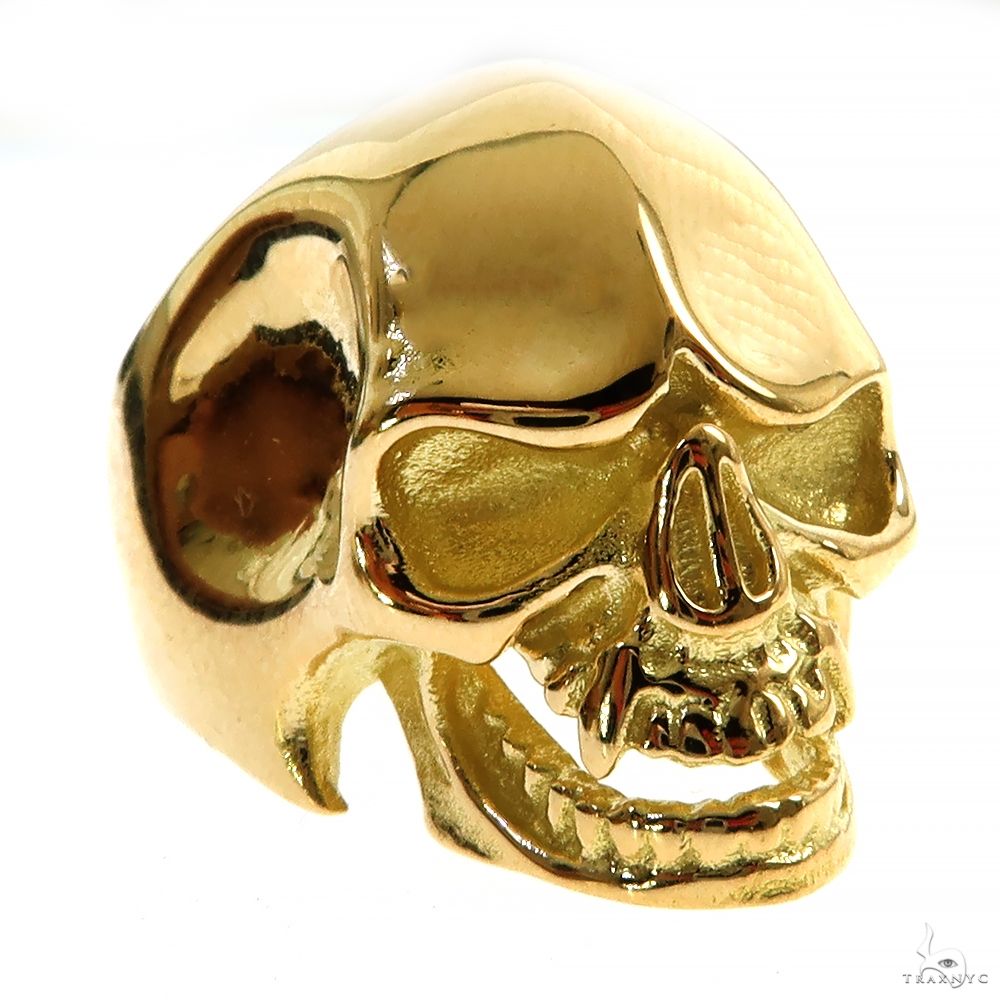 18K Gold Skull Ring 70097 | TraxNYC