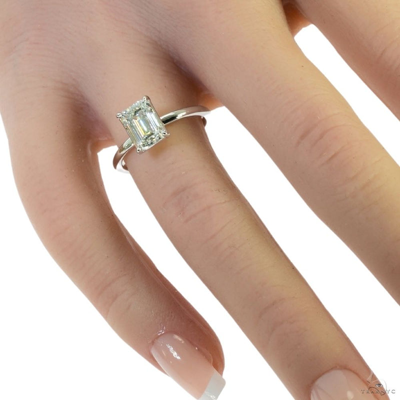 Solitaire Emerald Diamond Engagement Ring (S) 70114 - Image 14