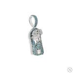 TraxNYC's Blue Diamond Jesus Head Pendant Mini 70191 - Image 2