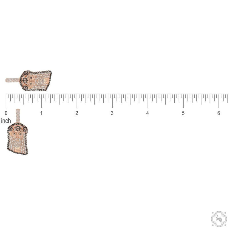 TraxNYC's Black and White Diamond Jesus Head Pendant Mini 70192 - Image 6