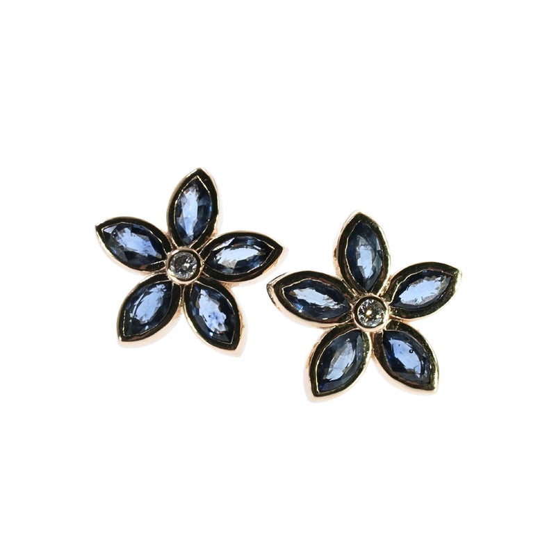 TraxNYC Blue Petal Cluster Earrings 70215 - Image 1