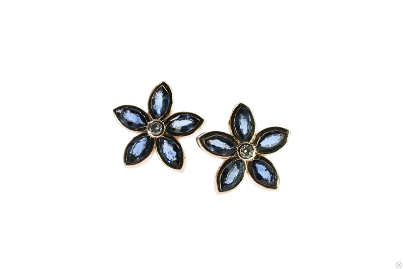 TraxNYC Blue Petal Cluster Earrings 70215 - Image 1