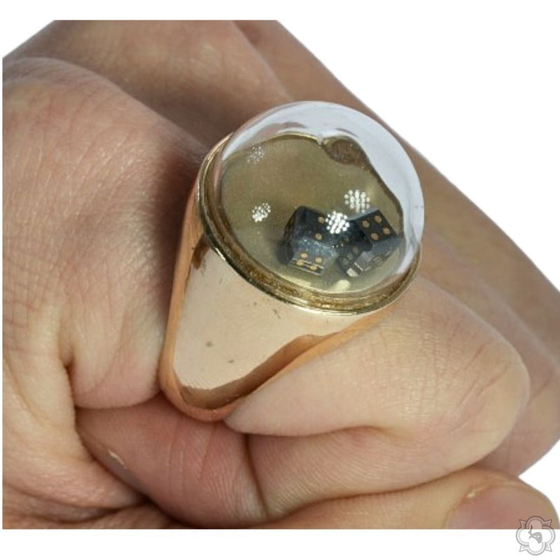 14K Gold Dice Dome Ring, photo 4 of 4