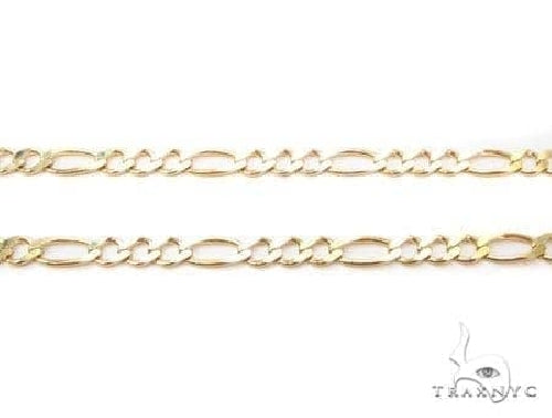14k Yellow Gold Solid Figaro Chain 3mm 70282 | TraxNYC