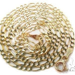 Mens 14k Solid Yellow Gold Figaro Chain 22 Inches 3mm 70282 - Image 5