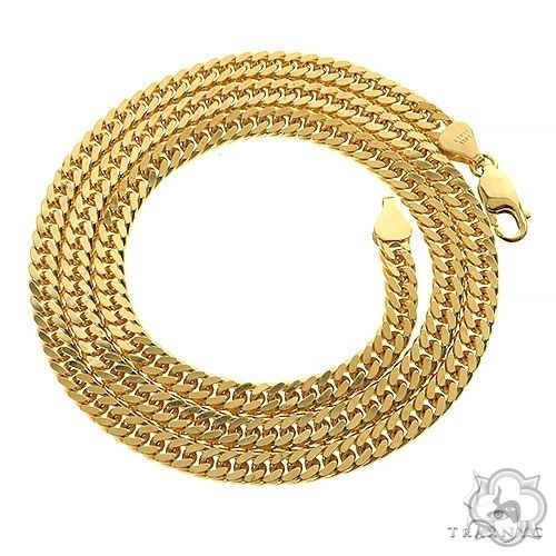 14K Yellow Gold Solid Double Curb Chain 6.3mm, photo 3 of 6