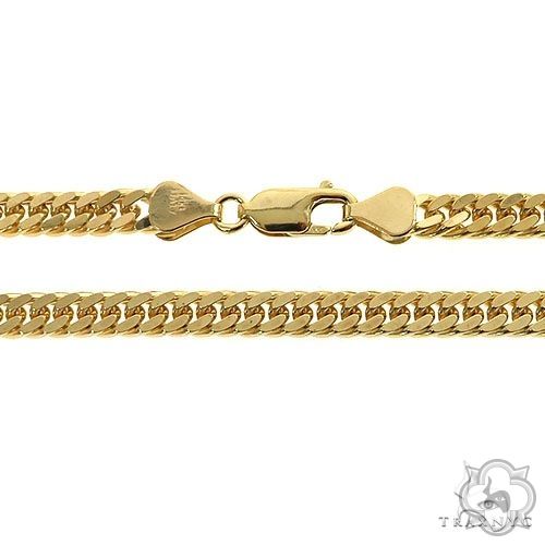 14K Yellow Gold Solid Double Curb Chain 6.3mm, photo 4 of 6