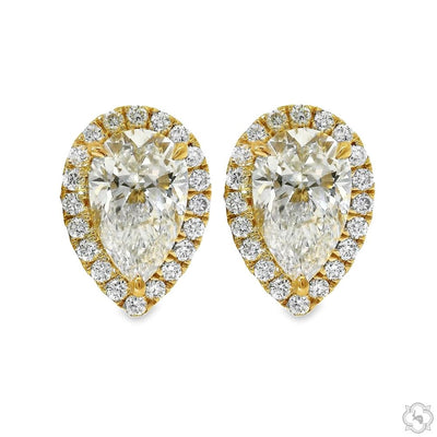 Elegant Pear Shape Diamond Earrings 70286 - Image 2