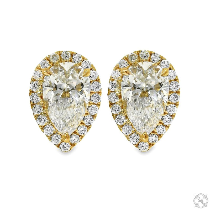 Elegant Pear Shape Diamond Earrings 70286 - Image 2