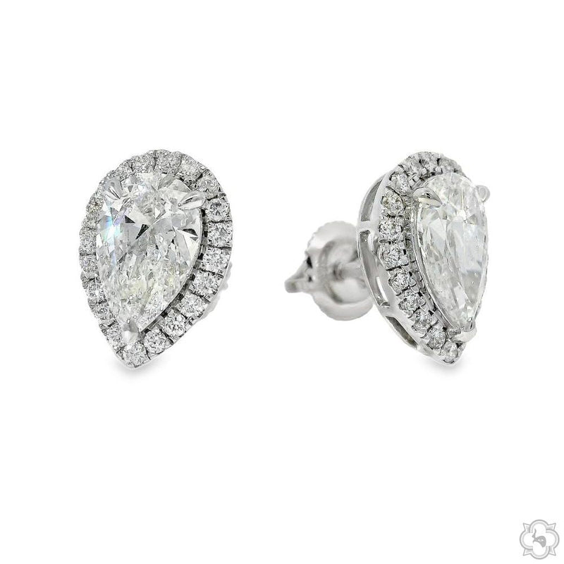 Elegant Pear Shape Diamond Earrings 70286 - Image 3