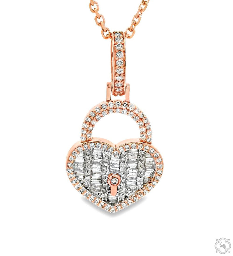 The Heart Lock Diamond Necklace in 14K Gold, photo 2 of 7